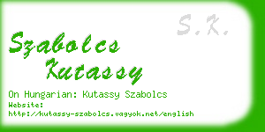 szabolcs kutassy business card